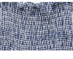 Cotton Poplin Sleeveless Smocked Midi Dress with Tie Shoulder Straps and Flared Hem