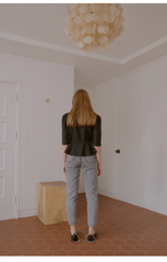 Straight-Leg Mid-Rise Jean Pants in Pure Cotton Denim