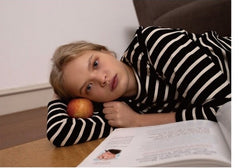 Cotton Striped Long Sleeve Shirt with Crew Neckline and Relaxed Fit