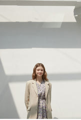 Relaxed Fit Linen Blazer for Women with Notch Lapel and Button Closure – Lightweight Outer Layer