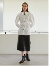 Tailored Linen Shirt with Belt and Puff Sleeves – Crisp Button-Down with Modern Silhouette