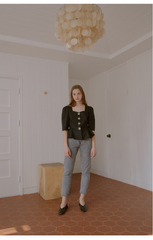 Straight-Leg Mid-Rise Jean Pants in Pure Cotton Denim