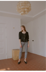 Straight-Leg Mid-Rise Jean Pants in Pure Cotton Denim