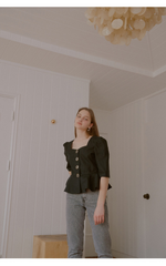 Straight-Leg Mid-Rise Jean Pants in Pure Cotton Denim