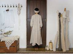 Vestido camisero largo de lino y algodón Tiffany