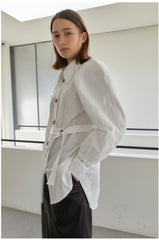 High-Waisted Pencil Skirt in Genuine Leather with Sleek Silhouette and Midi Length