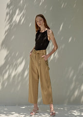 High-Waisted Wide Leg Linen Pants for Women with Tie-Belt Detail and Relaxed Fit for Everyday Style