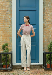 High-Waisted Wide Leg Linen Pants for Women with Tailored Pleats and Flattering Silhouett