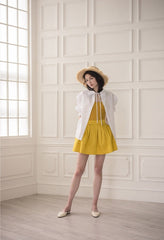 High-Waisted Linen Mini Skirt with Box Pleats and Flared Hem for Breezy Summer Styling