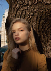 Long Sleeve Cotton Shirt With Puff Shoulder Detail And Slim Fit Silhouette