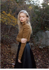 Long Sleeve Cotton Shirt With Puff Shoulder Detail And Slim Fit Silhouette