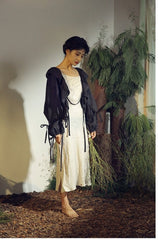 Kristen Linen Cotton Ruffle Top