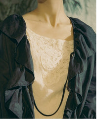 Kristen Linen Cotton Ruffle Top