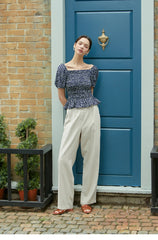 High-Waisted Wide Leg Linen Pants for Women with Tailored Pleats and Flattering Silhouett