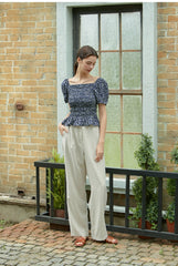 High-Waisted Wide Leg Linen Pants for Women with Tailored Pleats and Flattering Silhouett