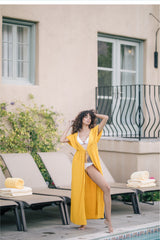 Linen Beach Cover-Up with Front Tie and Relaxed Silhouette for Effortless Layering