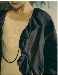 Kristen Linen Cotton Ruffle Top