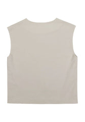 Sleeveless V-Neck Linen Blouse with Soft Drape and Relaxed Fit for Elegant Everyday Wear