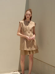 High-Waisted Linen Shorts for Women with Clean Tailored Lines and Breathable Summer Comfort