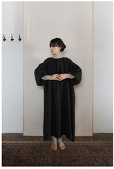 Vestido largo Delia de lino y algodón con espalda abierta