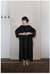 Vestido largo Delia de lino y algodón con espalda abierta