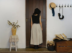 Falda larga cruzada de lino y algodón Patricia