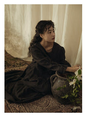 Vestido largo Katherine de lino y algodón