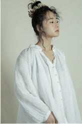 Camisa de manga larga Patricia de lino y algodón