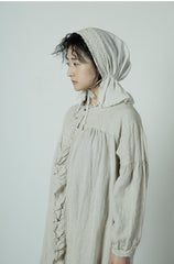 Vestido largo holgado de lino y algodón Grace