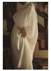 Vestido largo de lino y algodón Elsa