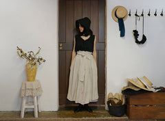 Falda larga cruzada de lino y algodón Patricia