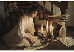 Vestido largo de lino y algodón Elsa