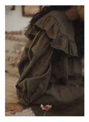 Vestido sin mangas de lino y algodón Frances