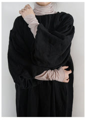 Vestido largo Delia de lino y algodón con espalda abierta