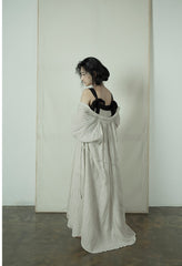 Vestido camisero largo de lino y algodón Tiffany