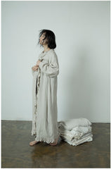 Vestido largo holgado de lino y algodón Grace