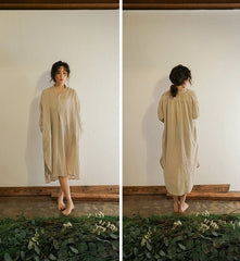 Vestido camisero midi de lino y algodón Caitlin