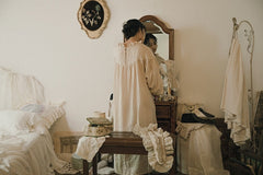 Vestido largo holgado de lino y algodón Tina