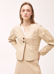 Structured Linen Blazer with Tailored Fit and Double Button Closure for Effortless Sophistication