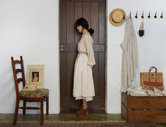 Falda cruzada midi de lino y algodón Tyra