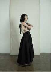 Falda larga cruzada de lino y algodón Patricia