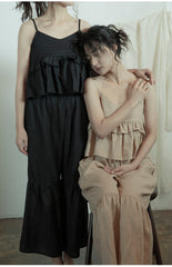 Tamara Linen Cotton Ruffle Pants