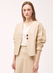 Structured Linen Blazer with Tailored Fit and Double Button Closure for Effortless Sophistication