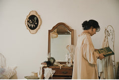 Vestido largo holgado de lino y algodón Tina