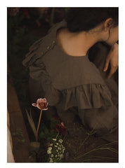 Vestido sin mangas de lino y algodón Frances