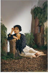 Kristen Linen Cotton Ruffle Top