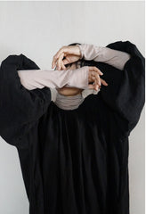 Vestido largo Delia de lino y algodón con espalda abierta