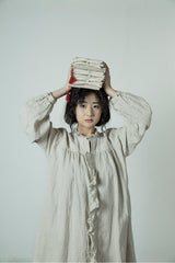 Vestido largo holgado de lino y algodón Grace