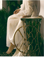 Vestido largo vintage de lino y algodón Tracy