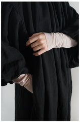 Vestido largo Delia de lino y algodón con espalda abierta